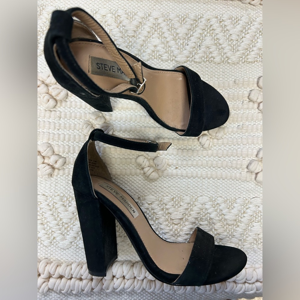Steve Madden 5.5 black suede 4 inch heels